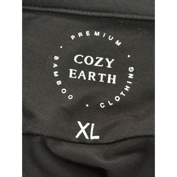 Cozy Earth Womens Black Pajama Top Short Sleeve Button-UP PJ Bamboo Size XL - Picture 4 of 8